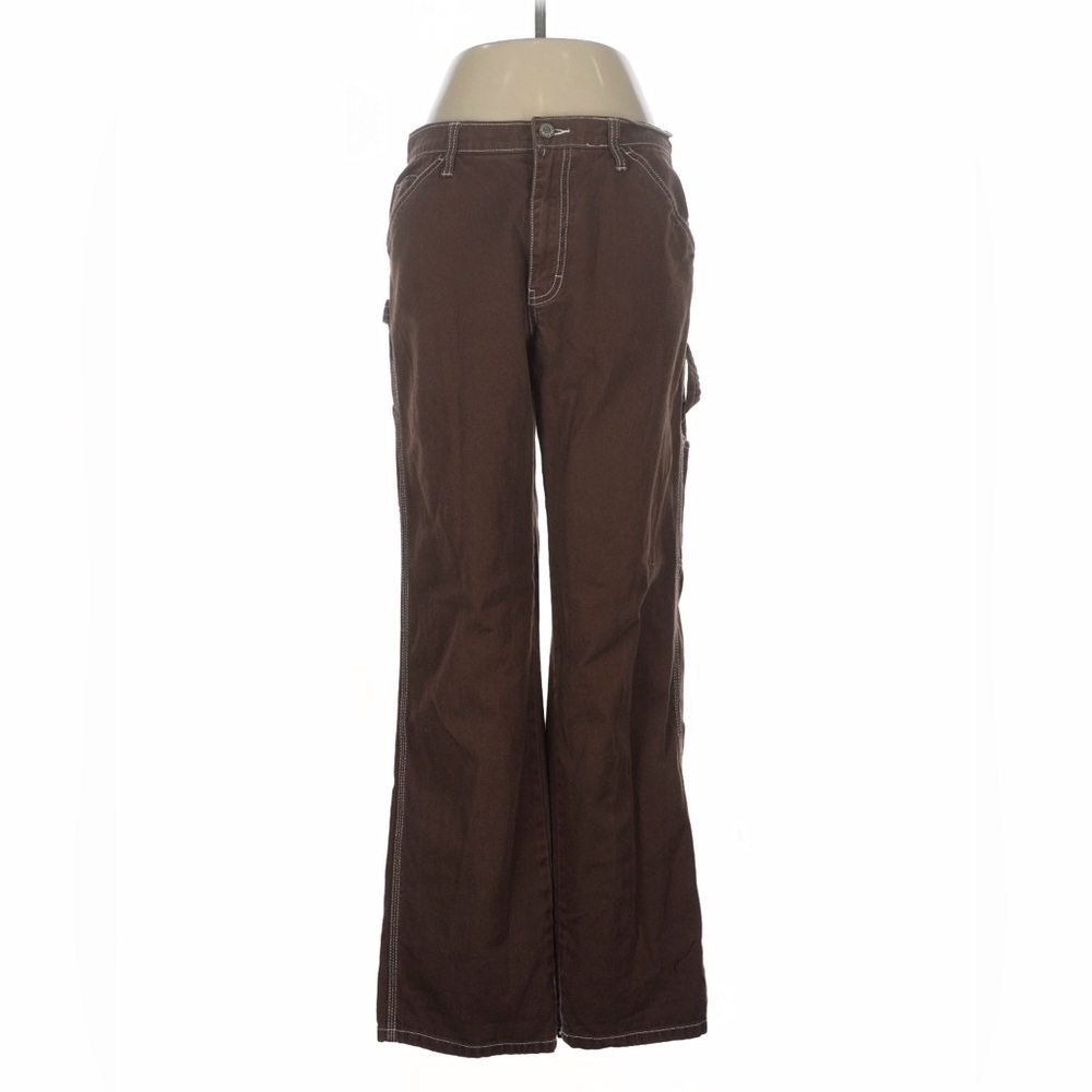 Dickies Brown Loose Straight Contrast Stitch Cotton Twill Carpenter Pants - Picture 2 of 12